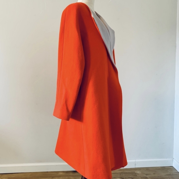 Milly Runway Crimson Wool Overcoat Jacket - Picture 3 of 6